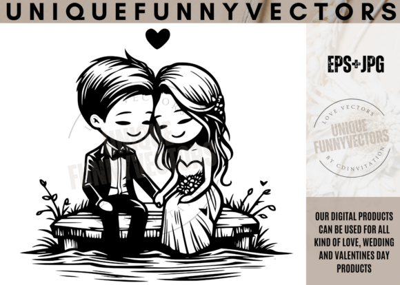 Adorable Characters for Wedding and Romance Design
