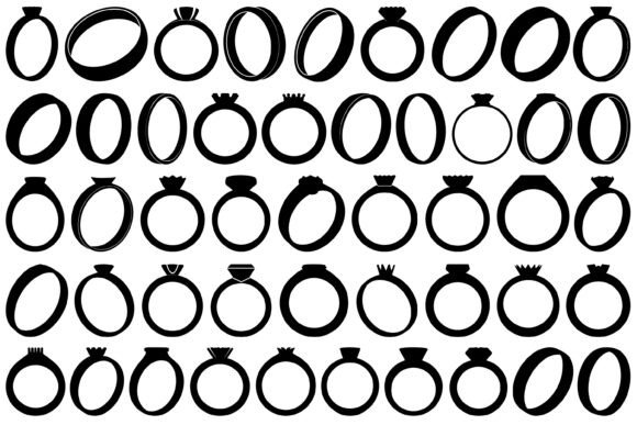 Elegant Wedding Ring Silhouettes for Modern Design Projects