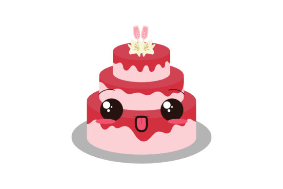 Kawaii Wedding Cute Cake Illustration: Sweetening Your Design Projects
