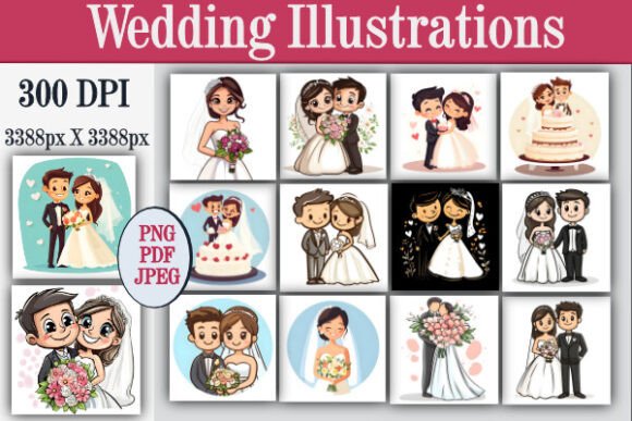 Whimsical Wedding Illustrations for Modern Creators