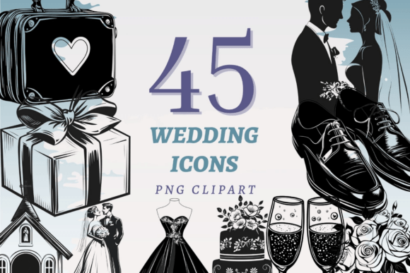 Your Complete Wedding Icons PNG Bundle for Every Project